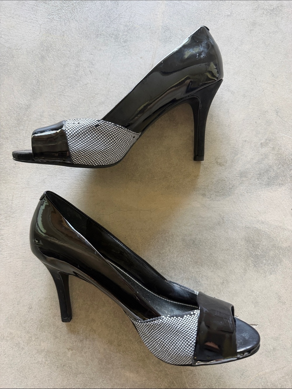 Alfani shoes Heels size 7 herringbone Open toe - Picture 9 of 12